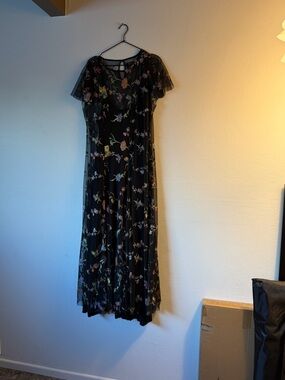 Johnny Was | Dresses | Johnny Was Biya Veronne Black Lace Lined V Neck  Oversized Maxi Dress Womens Pm | Poshmark